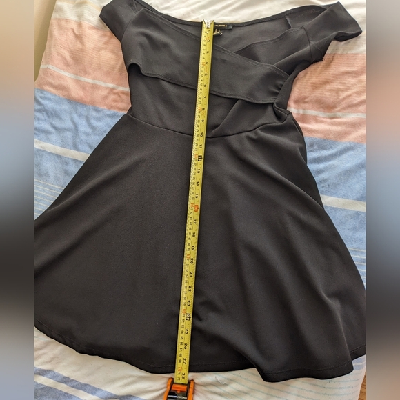 Black Over the Shoulder Mini  Dress - Picture 7 of 8